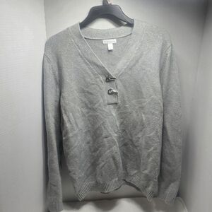 Charter Club Men's Gray Cardigan with Metal Accents